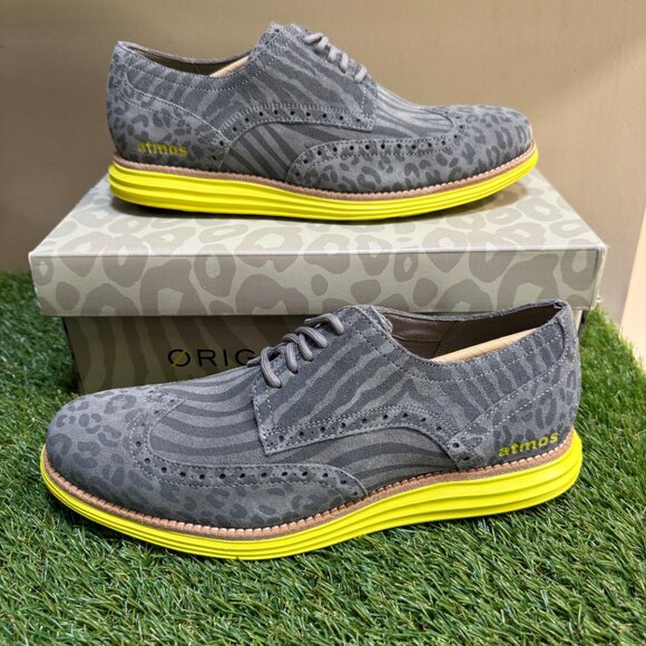 Cole Haan x atmos Øriginal Grand Wingtip Gray Oxford Shoes C36382 Men's NEW - Picture 2 of 14